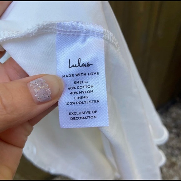 White Lace Puff Sleeve High Low Dress 🌿 - Picture 9 of 10